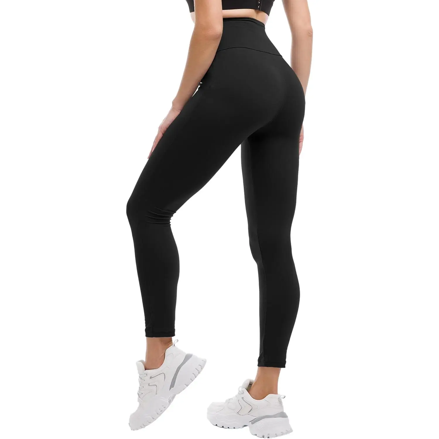 Women's High-Waisted Leggings - Yoga Wear with Solid Colors, Stretch Fabric, Snug Support, Tummy Control, Soft Non-See-Through, Engineered Perfect Fit, Machine Washable, 0.1Kg, Full Length