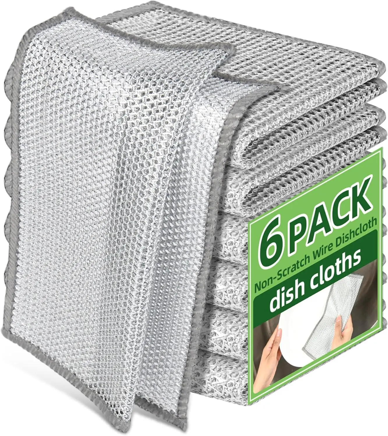 Stainless Steel Metal Scrubber Set - Heavy-Duty Round Diamond Weave Mesh Cloth Sponges, Reusable Non-Scratch Rust-Proof Eco-Friendly Kitchen Cleaning Tool for Dishes, Pans, Surface Cleaning