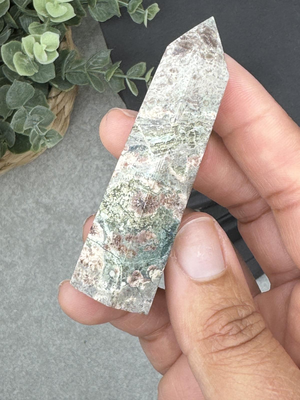 Green Cherry Blossom Agate Towers  Available now from Urban Rutile