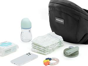 Momcozy Hip Seat Baby Carrier, Adjustable Ergonomic Carrier with Various Pockets for Newborns & Toddlers up to 45lbs Portable Mother Mom Gift Convenient Travel Gifts wild  bird back baby baby carriers Ergonomic Baby Carrier with Hip Seat