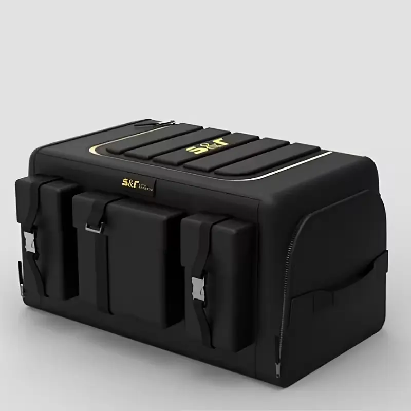 50L Car Trunk Organizer Car Boot Storage Organiser Multi Pocket Car Boot Tidy Storage 3 Times Size Folded Portable Waterproof 1680D Oxford for Car/SUV/Truck/Auto Waterproof and cut-resistant