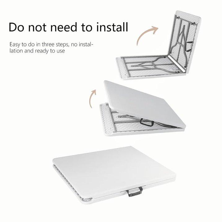 7 FT Narrow Folding Table, Tabletop Folded in Half, Premium Quality HDPE Material and Sturdy Metal Frame, Perfect for Buffet, Seminar, Party, Training, Home Wor