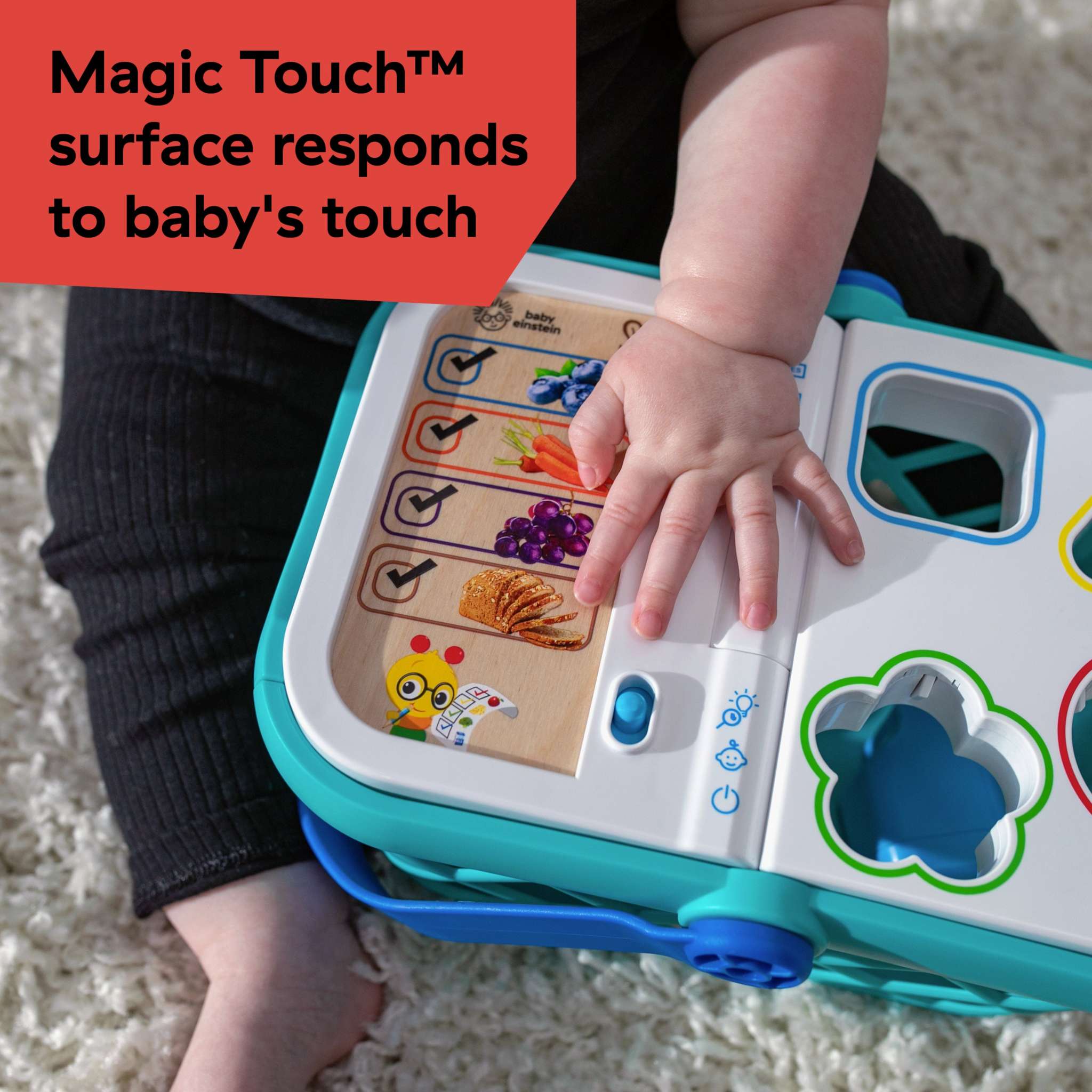 Baby Einstein Magic Touch Shopping Basket Pretend Play Toy | 9–48M Learning Shapes, Colors & Foods, Multilingual