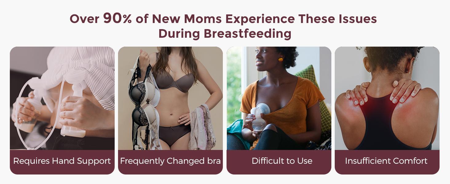 Momcozy Pumping Bra Hands Free, HF049 Upgraded Breast Pump Bra with Widened Band, Pumping Nursing Bra in One, Adjustable Straps maternity  undies