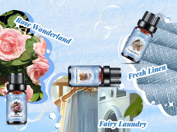 Clean Diffuser Oils Gift Set - 6x10ML Luxury Fragrance Oil Blend, Clean Scent Essential Oils Set for Diffuser, Candle, Soap Making Scents