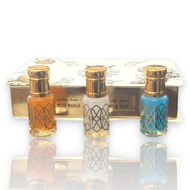 Hamil Al Musk | Musk Al Shiukh | Mango Musk + White Musk + Berry Musk - 6 ml Per Bottle - 3pc Concentrated Oil Set