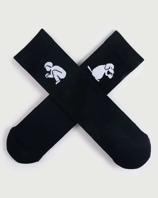 Semibold Black Partner Burger Crew Socks