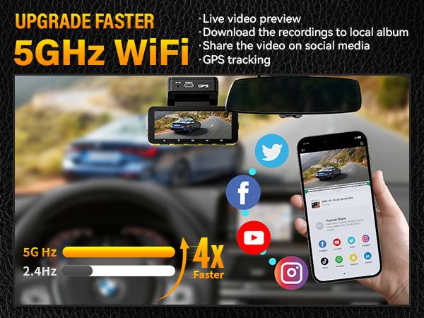【Hardwire Kit】FocuWay D2 Duo Dash Cam Front and Rear, True 4K Front + 1080P Rear, 24H Parking Mode, Free 64GB Card, TouchScreen, Voice Control, GPS & WiFi, HDR Night Vision