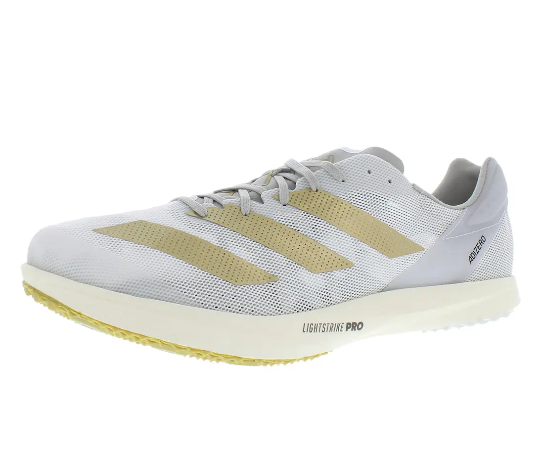 Adidas Adizero Avanti TYO TME Unisex Lace-Up Track Spikes - Lightweight Mesh Footwear for Track Runs, White/Gold Metallic/Grey 2 Color Options, Easy Unisex Fit Sports Shoes