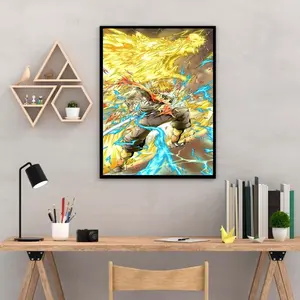 Demon Slayer Zenitsu Lightning Attack Poster – Dynamic Anime Wall Art & Manga Gift