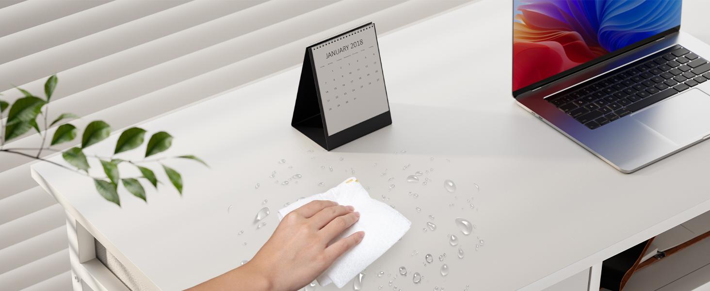 【Deal】Computer Desk Small Home Office Bedroom Writing Study PC Table with Storage Space Fabric Side Bag Headphone Hook Metal Frame Adjustable Feet