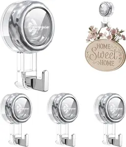 Rotate Vacuum Suction Cup Hooks, Heavy Duty Suction Cups 20 lb,Removable Reusable.No Drill Hook for Glass Door for Holiday Decoration Mirror, Windows, Tile, Robe, Bathroom Suction Hook hooks  that  stick Organiser Hanger