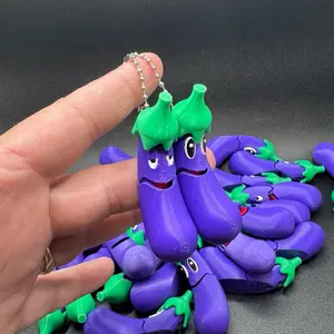 Eggplant fidget keychain