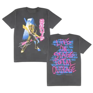 Sebastian Bach Shirts – Total Outrage Rock Concert Graphic Printed, Vintage 80s Glam Metal Fan, Men Women's T-shirts.