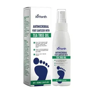 Tea Tree Oil Foot Spray - Plantar Moisturizing Deodorant for Odor Control & Dry Feet Care, Natural Foot Sanitizer with Antifungal Properties,Ximonth Clear Foot Sanitizer Spray,for Foot & Shoe Freshness