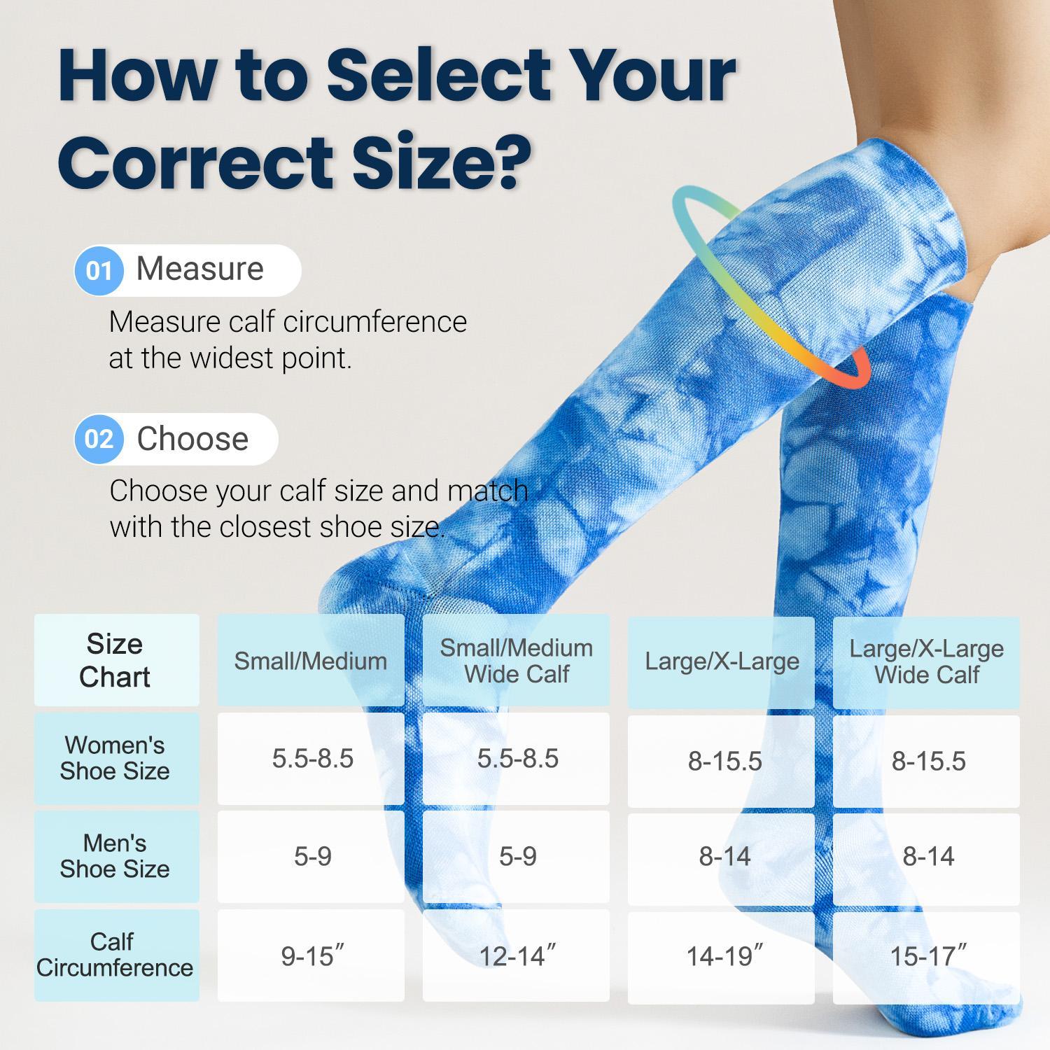 ISUNIE 20–30 mmHg Cotton Compression Socks for Women & Men, Knee-High Support Stockings, Breathable & Soft for Travel, Running