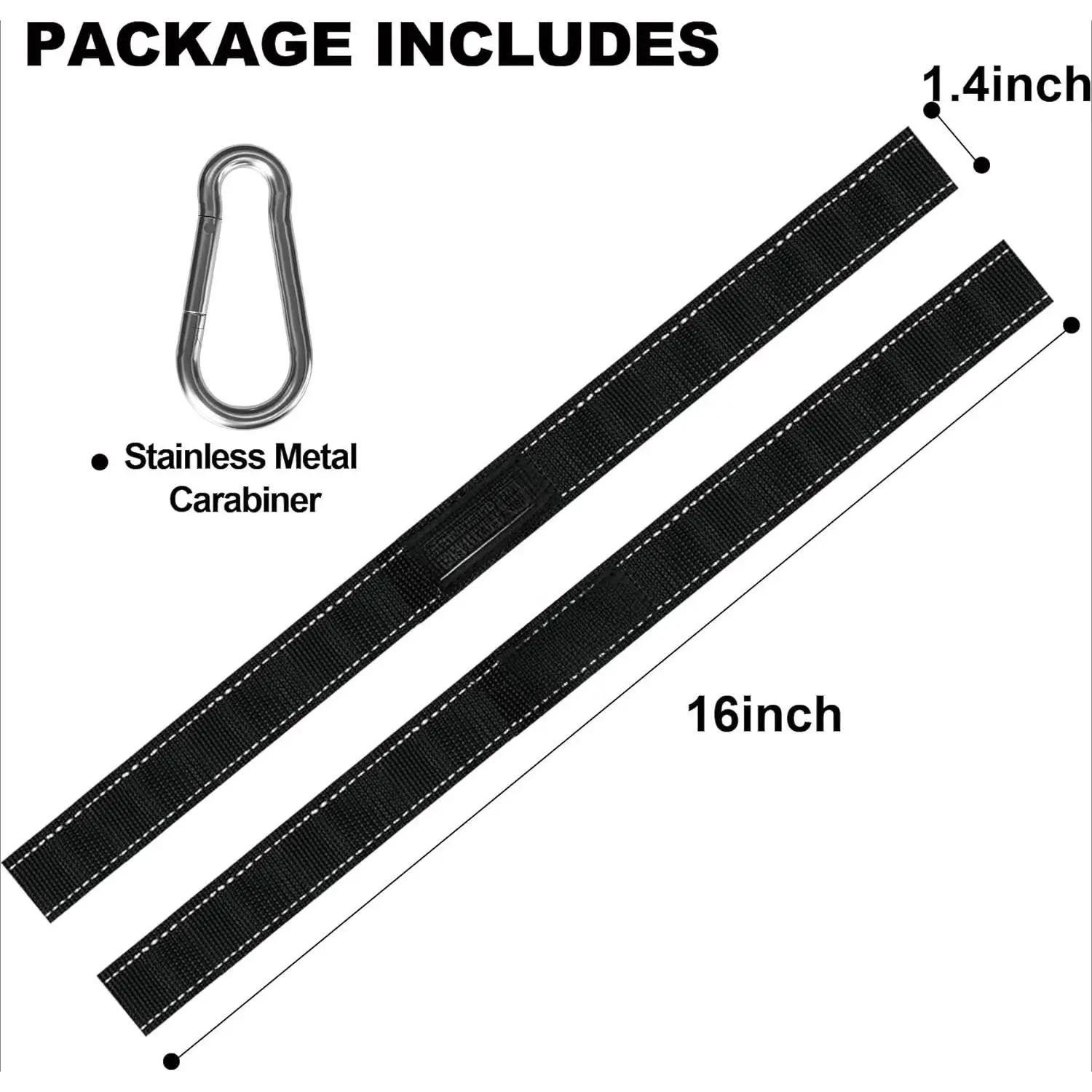 Battle Rope Anchor Strap Kit, Heavy-Duty Widened Strap in Reinforced Nylon with Carabiner, Non-Slip Anchor for Home Gym Fits 1.5" & 2" Ropes, Easy Installation, Evenly Distributes Tension, Functional, Nylon Webbing, Tensile Strength, 1700Lb, Rope Anchorin