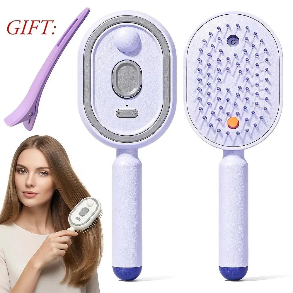 2026 New Electric Steam Brush, Electric Steam Brushs for Hair, Rechargeable Steam Hair Straightener, Detangling Steams Brush, Reduce Frizz, Nourishes Hairs, Anti-Static