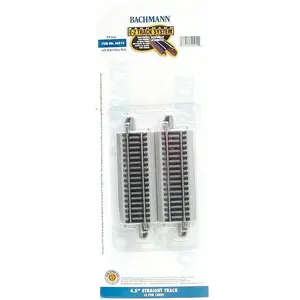 Bachmann 44514 E-Z Track HO Nickel Silver 4 1/2" STRAIGHT TRACK...