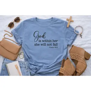 God Is Within Her She Will Not Fall Screen Print Transfer (Pack of 3)