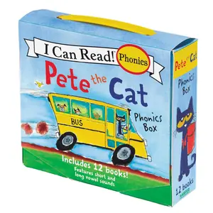 Pete the Cat 12-Book Phonics Fun!: A Box of 12 Mini-Books Featuring Short and Long Vowel Sounds – Expert-Reviewed Beginning Readers for Kids (Ages 3-6) (I Can Read Phonics Fun) Paperback