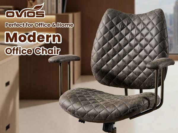 【Jumpstart Sale】Ovios Home Office Desk Chair with Durable Silent Casters, Wide Seater Computer Chair with Lumbar Support Adjustable Height, 360° Rolling Swivel Rocking Executive Task Armrests Chair