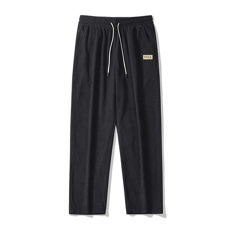 Men's trendy straight-leg pants with elastic drawstring waistband - loose fit all-season casual trousers, machine washable for everyday wear, hiking, and light outdoor activities; versatile straight-leg lounge pants