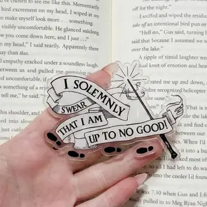 Magic Spell Quote Magneticphonegrips – Up To No Good Scroll Design, Wizard School Aesthetic Kindleholder, Funny Reader Gift for Potterhead
