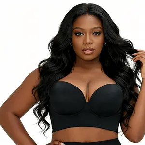 Back Smooth Wireless Bra 3/4 Coverage Super Comfort Seamless Top Lift Hidden Fat Underwear European and American Large Size Shaping Lift Bra for Women