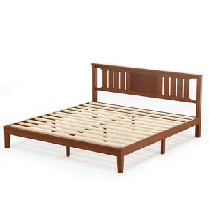 Wood Platform Bed Frame with Headboard, Wood Slat Support - No Box Spring Needed, Easy Assembly, Sturdy Wooden Base for Mattress