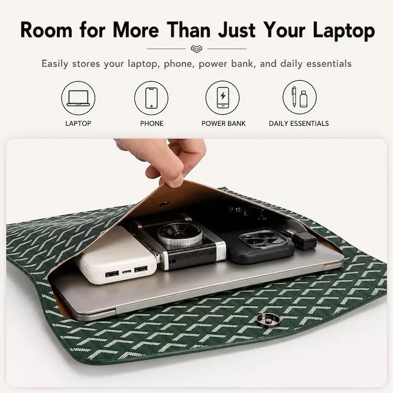 Designer Laptop Case & A4 Document Organizer Sleeve - Fits A4 Paper, 13" MacBook, iPad, Tablets - Magnetic Closure