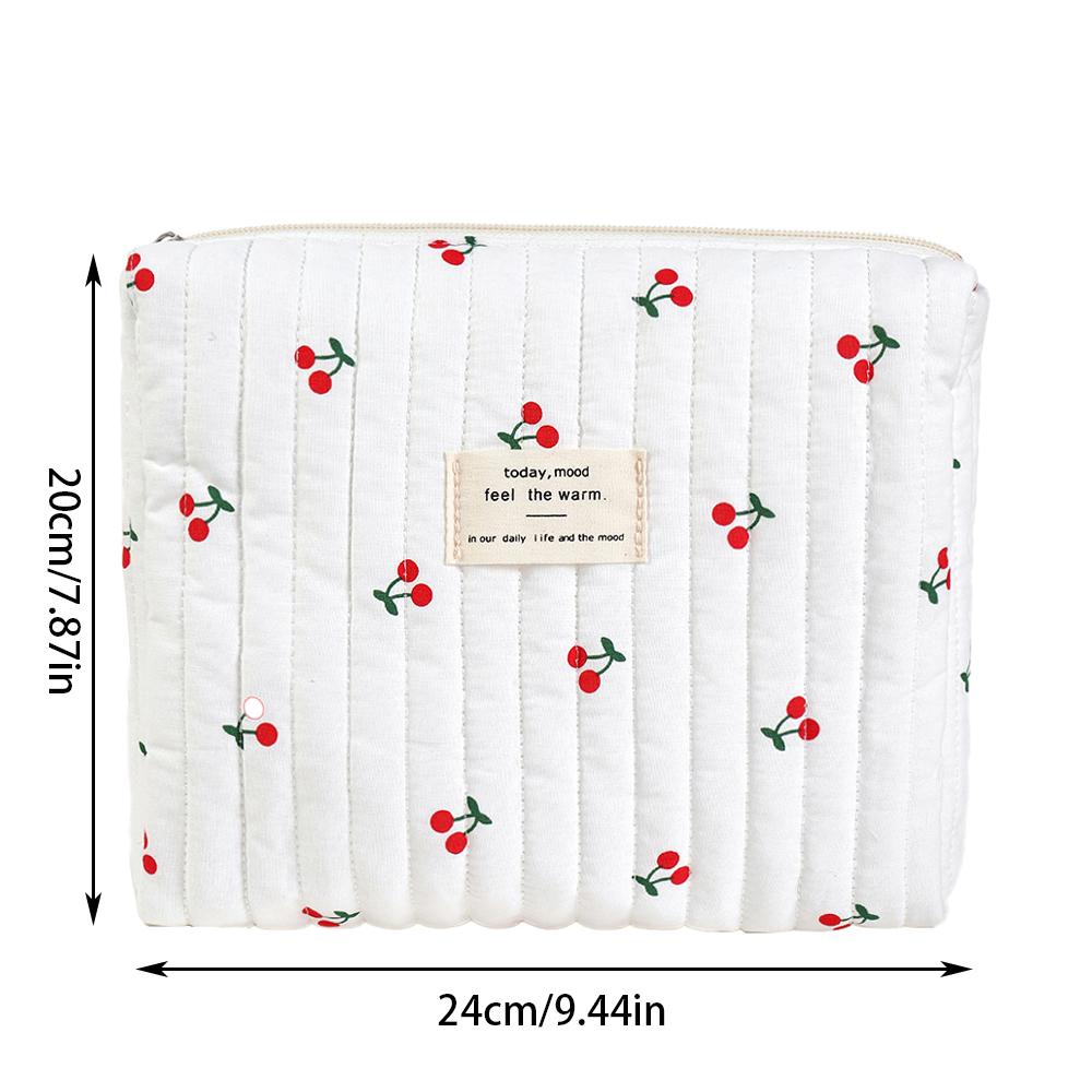 3-piece cherry pattern set, lightweight, multifunctional, stylish zipper design storage bag, suitable for daily use, leisure travel, portable storage bag for storing cosmetics, jewelry, and accessories