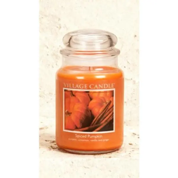 Spiced Pumpkin Fragrance Candle - 21.25oz Long Burning Plant-Based Soy Blend Candle in Large Reusable Apothecary Jar for Home Decor, Home Supplies, Large Apothecary Jar