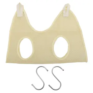 VOCOSTE Pet Grooming Hammock Polyester Pet Grooming Tools with Hooks Medium Khaki 1 Set