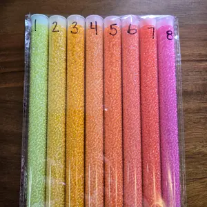 One 30GM Tube Color Lined Neon Beads Sz11