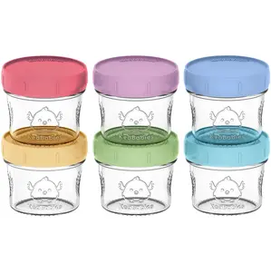 6-Pack Prep Jars Food Glass Containers