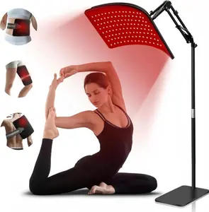 Red light therapy device, suitable for muscle recovery, fitness, relieving muscle pain and inflammation, improving vision and sleep quality. Detachable panel with stand, a healthy gift.