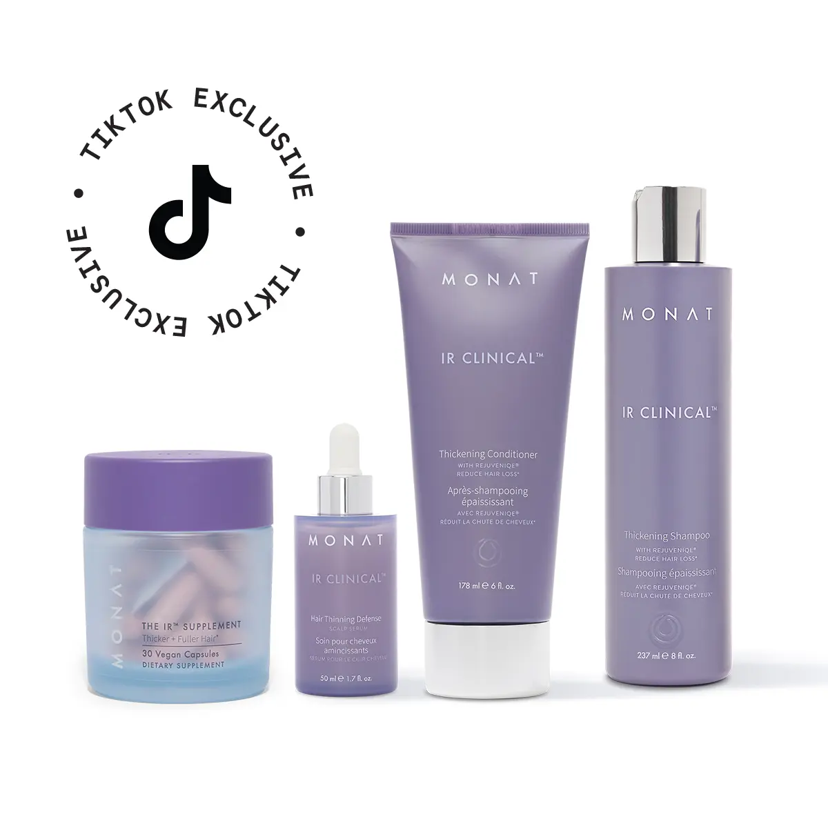MONAT The IR Hair Supplement + IR Clinical Thickening System – Thicker, Fuller Looking Hair Support Aloe Aloe Vera