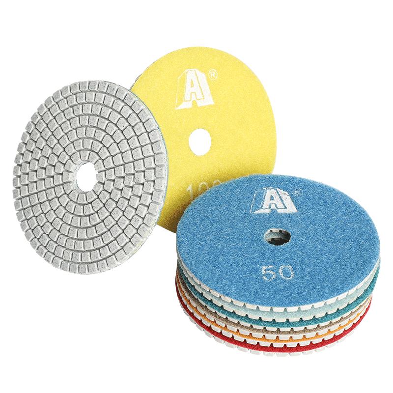 5 PCS 4 Inch Diamond Resin Polishing Pads Set 200mm Wet Polishing Pads for Granite Marble Concrete Stone Tile