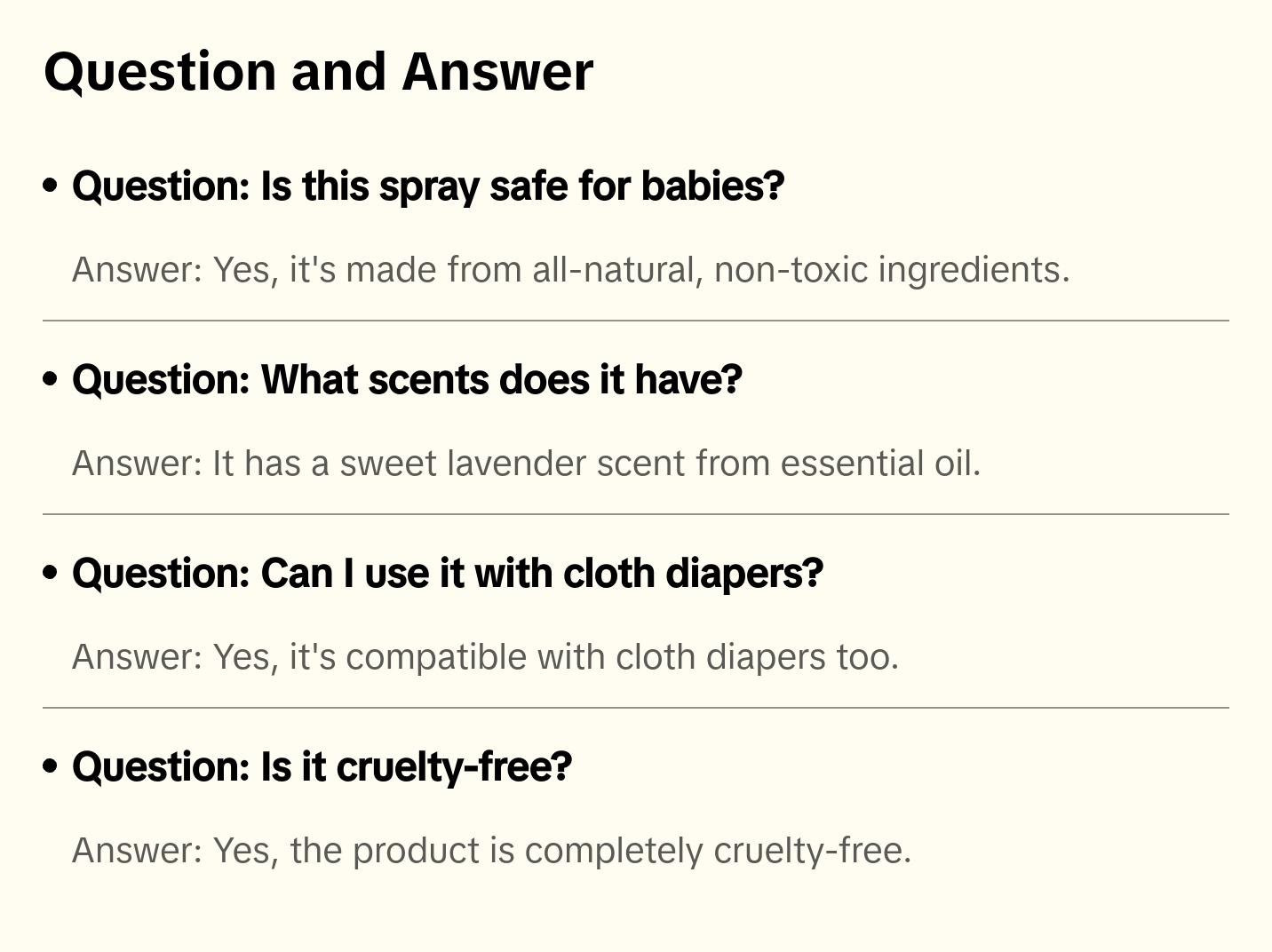 Organic Baby Butt Spray Diaper Changing Spray