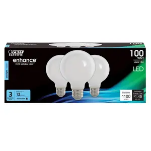 Feit Electric 100 Watt Replacement Daylight 5000K E26 G25 Frosted Glass LED Light Bulb 3 Pack