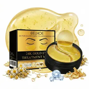 60 pc extra large quantity, collagen eye masks, moisturizing eye patches for fine lines and dark circles, improves eye puffiness, replenishes skin moisture, suitable for all skin types for eye care. treatment mask gold