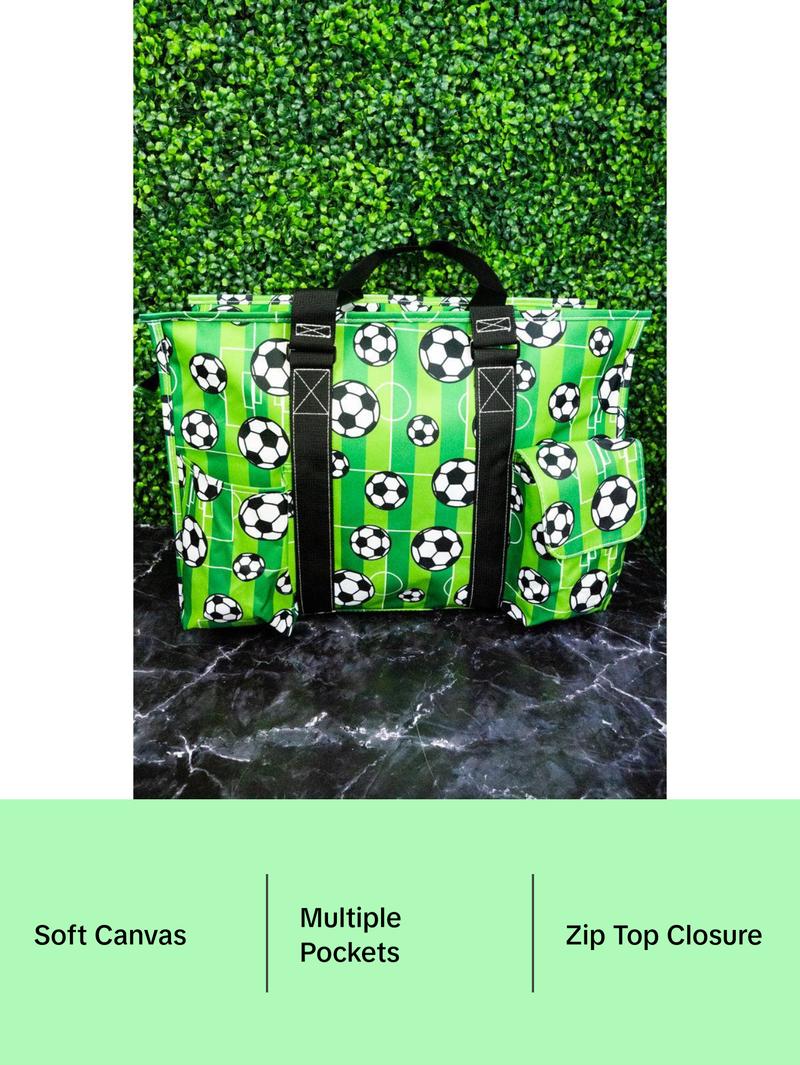 Here For The Goals with Black Trim Large Organizer Tote Carrying Bag Durable Folding Bag