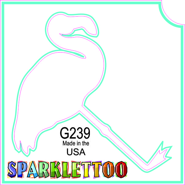 Flamingo Tattoo Stencils - Glitter Effect Ruby Red Paint G239, 3-Part 3-Ply Design, FDA Compliant, 1.5x2.3x2.3 in, 100-Pack Temporary Tattoos for Men's Special Occasion Costumes & Accessories, Children, Glitter Tattoo Stencils