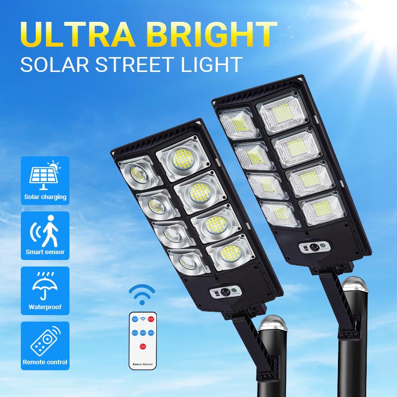 【2-Pack】800Motion Sensor, Durable ABS & Metal Construction - Solar Garden Decorations For Porch, Yard, Street Lighting
