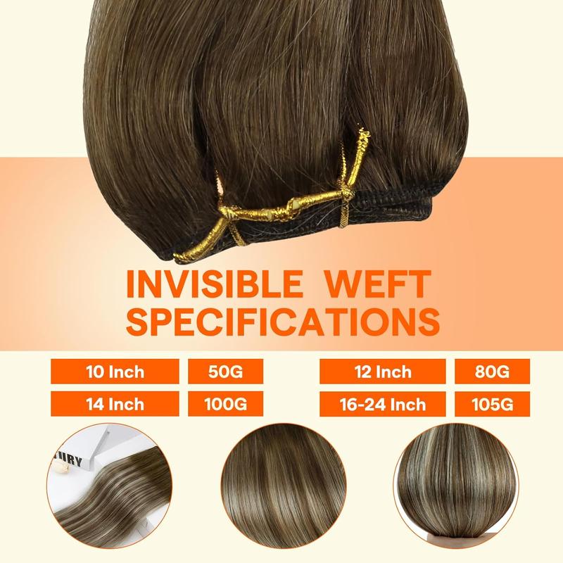 Full Shine Weft Hair Extensions Human Hair Sew In Extensions and Genius Weft Hair Extensions, Straight Hair Silky Weft Hand Tied Weft Human Hair Extensions, Sew In Invisible Sew In Extensions Remy Straight Hair For Women