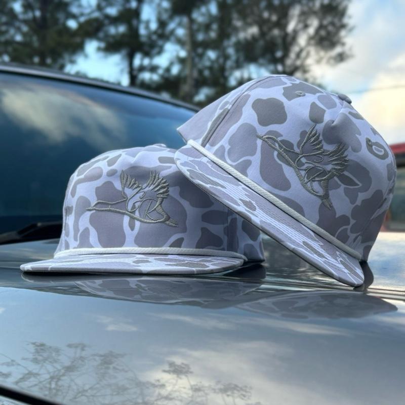 Richardson 256P White Camo Duck Hat with Graphic Design