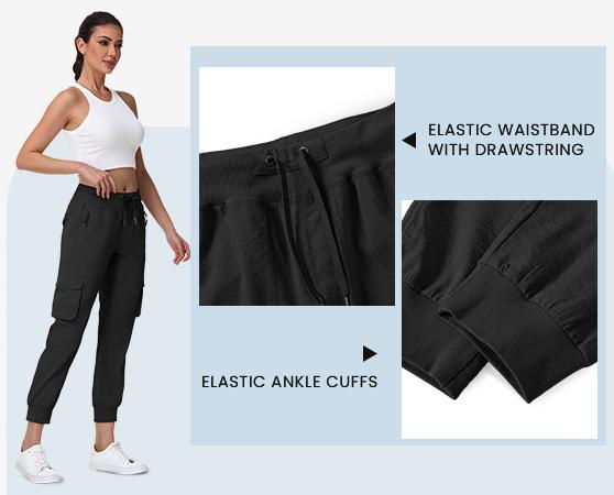 TBMPOY Women's Lightweight Cargo Pants Quick Dry Outdoor Hiking Cropped Joggers Casual Travel Ankle Pants with Pockets