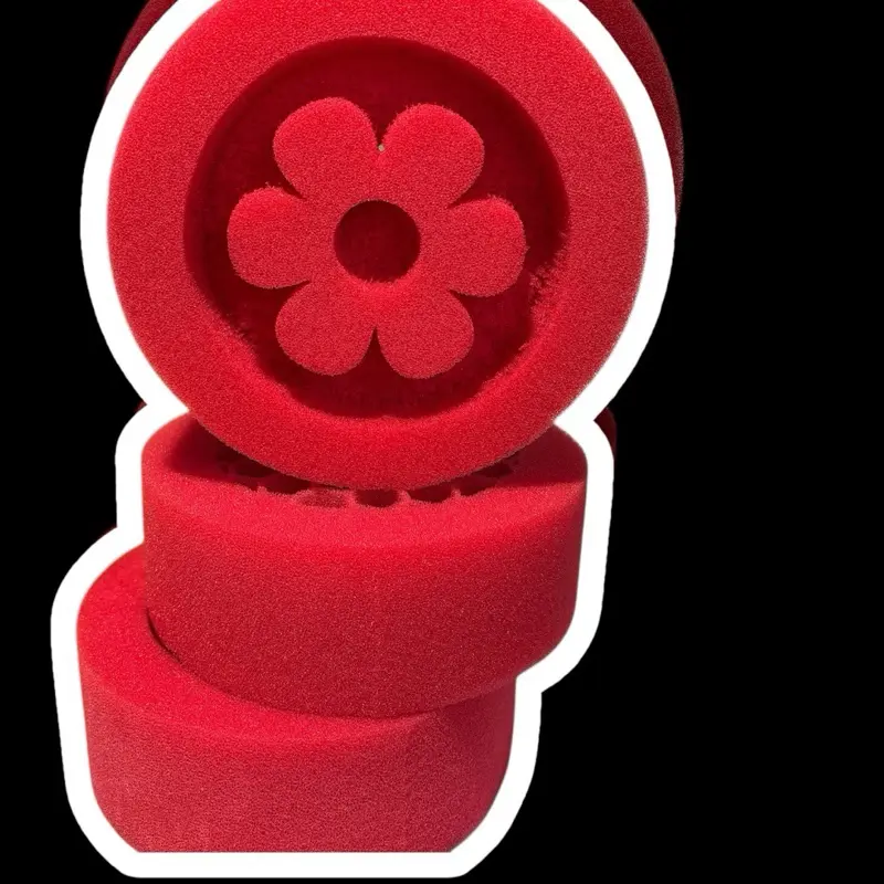 Red soft Material Custom sponges of different designed cuts for Asmr purposes