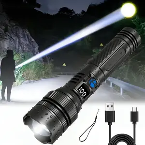 【2026 New】Flashlight LED, 2200 Lumens, Rechargeable, Zoomable, LED Digital Display, Magnetic Mount & Output Port, 7 Lighting Modes, Ultra-Powerful LED Flashlight for Camping/Hiking/Emergency TiktokShopSpringGlowUp